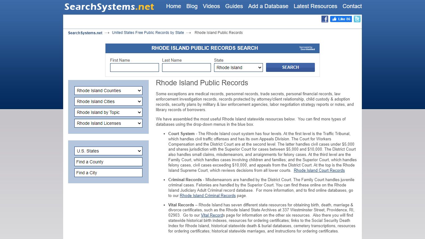 Rhode Island Public Records Search